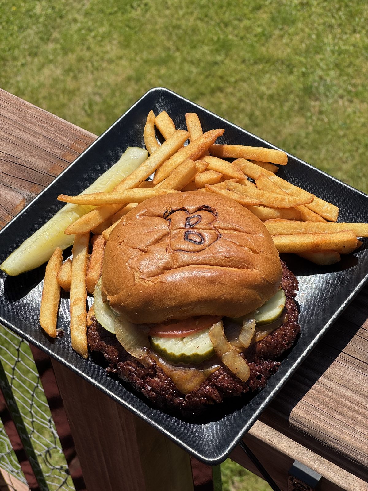 The signature Bixenburger burger with branded B bun